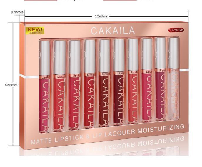 CAKAILA - Pack Of 10 Matte Nonstick Cup Waterproof Lip Gloss