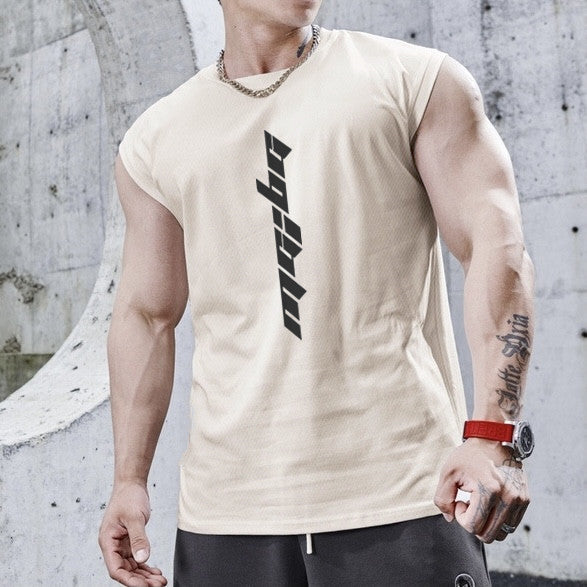 Men's Trendy Brand Sleeveless Shirt Waistcoat Fitness Quick-drying Vest