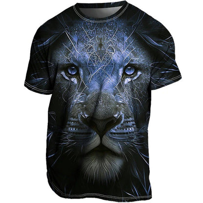 Men's 3D Printed Lion Short Sleeve T-shirt - Glamour Gale