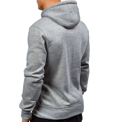 Men's Solid Color Pullover Hooded Sweater Casual Sports Slim Fit