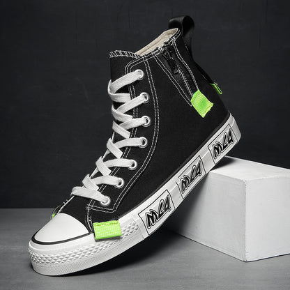 Mens College Style High Top Canvas Shoes