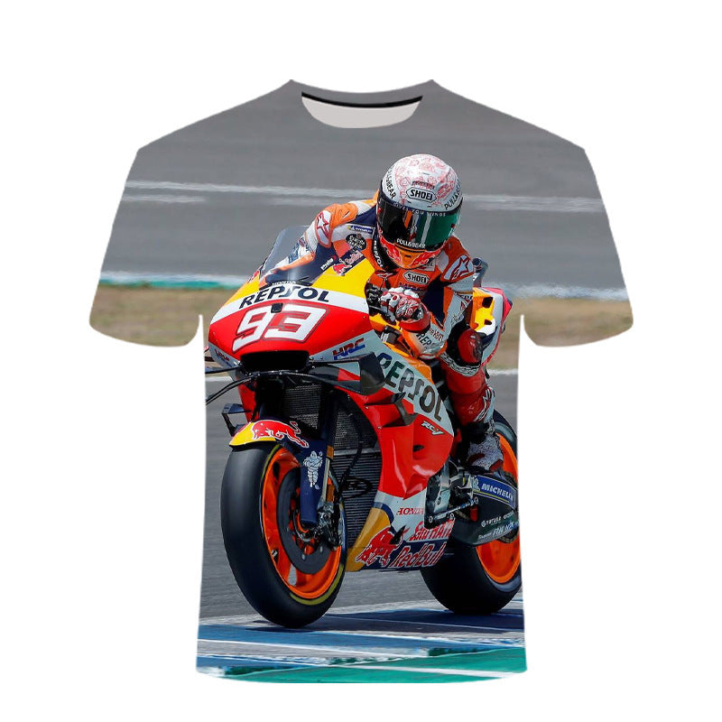 3D Motorcycle Racing Men's And Women's Short-sleeved T-shirt