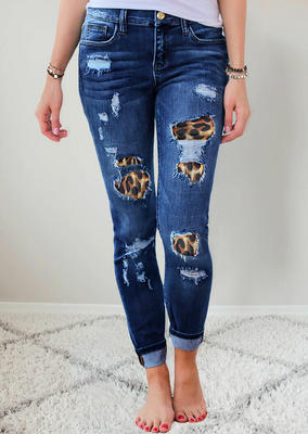 Women's Patch Stretch Skinny Jeans