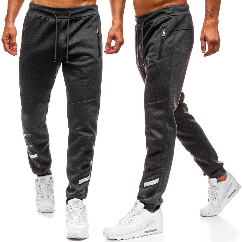 Casual Trousers Drawstring Solid Color Loose Track Pants