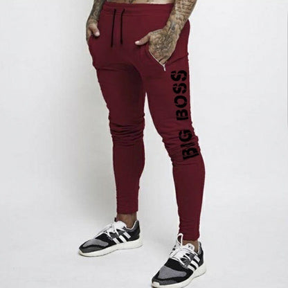 Fashion Solid Color Printing Men's Jogging Sweatpants Long