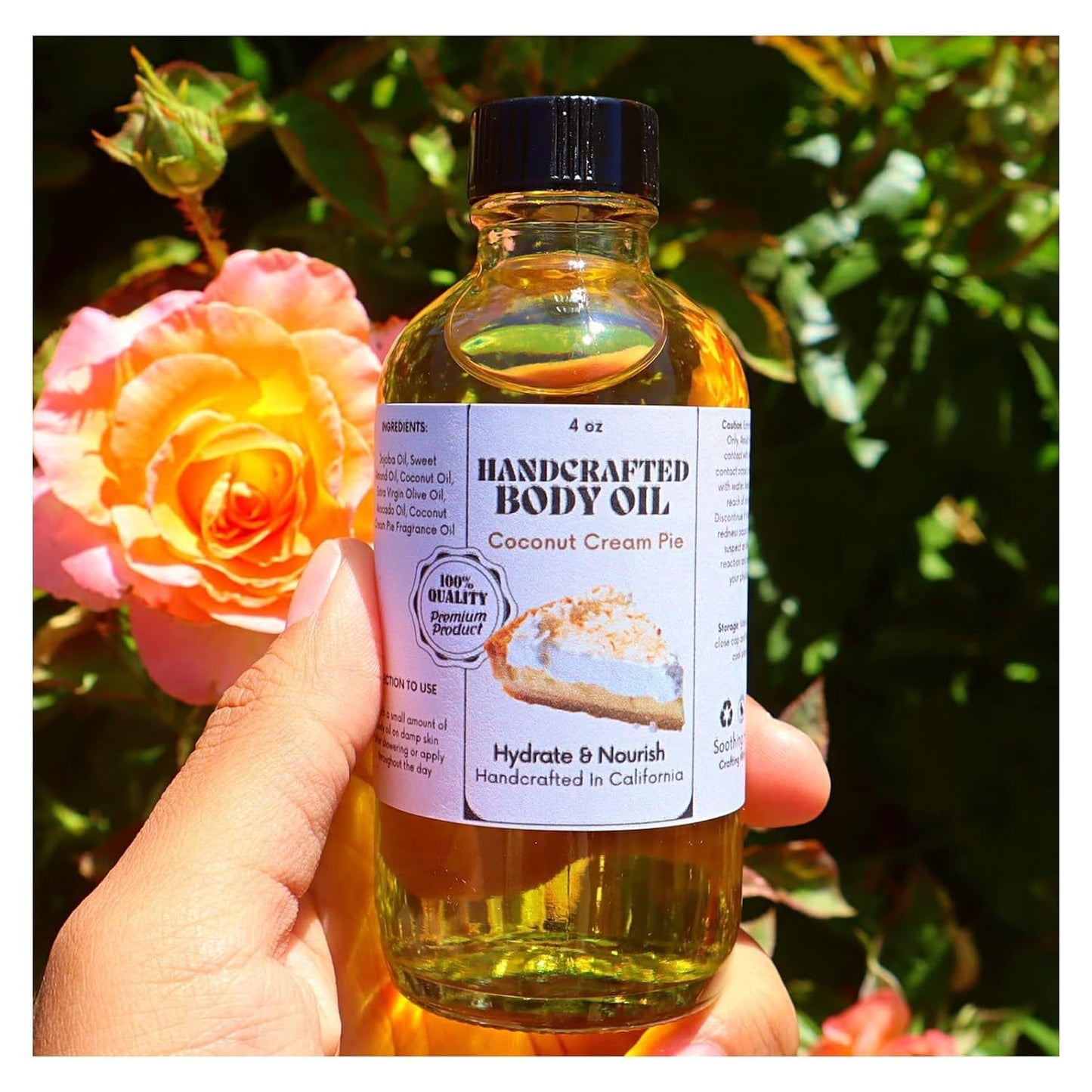 Handcrafted Body Oil - Coconut Cream Pie Body Coconut Cream Pie Body Oil 4oz