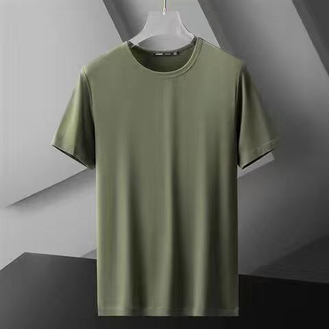 Men's Short-sleeved Solid Color Summer Thin Quick-drying Stretch Modal Cotton Ice-feeling Top