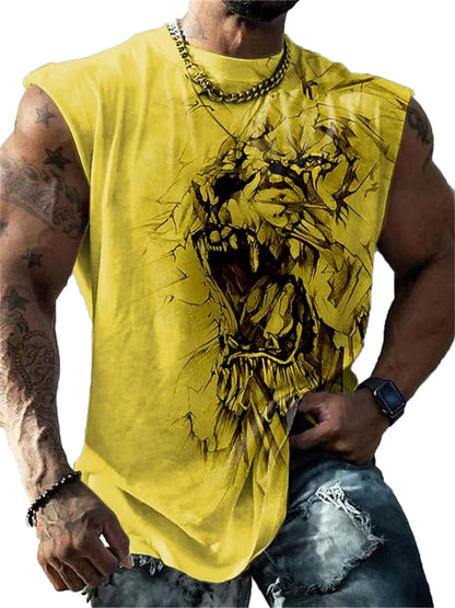 Summer Menswear Young Men's Loose Vest Spider Pattern Printing Stylish Casual Men's Vest