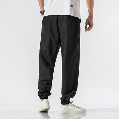 Japanese linen beam pants men - Glamour Gale