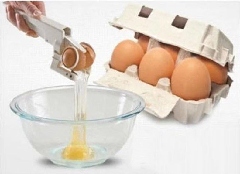 EGG CRACKER : Egg Shell Cracker Handheld Plastic Egg Breaker Egg Opener Creative Egg Separator Tool Kitchen Gadgets egg cracker - Glamour Galeegg cracker