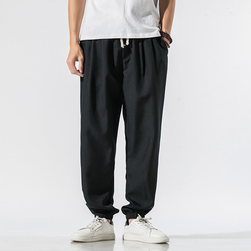 Japanese linen beam pants men - Glamour Gale