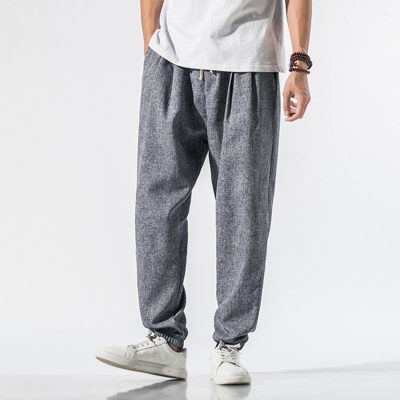 Japanese linen beam pants men - Glamour Gale