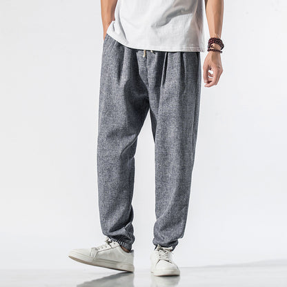 Japanese linen beam pants men - Glamour Gale