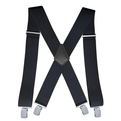 4-clip Widened Elastic Suspenders X-type Suit Pants Strap Clip