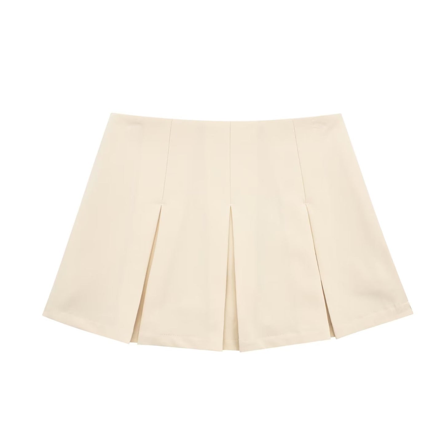 High Waist Wide Pleated Solid Color Pantskirt Women's Skirt