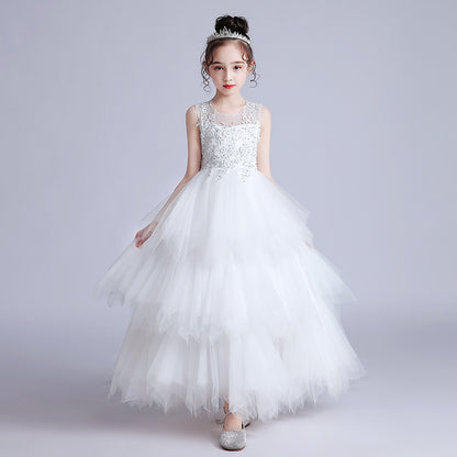 Girls evening dress long skirt puffy princess dress