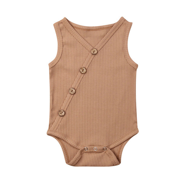 Newborn Baby Solid Bodysuit Kids Clothes Boys Girl Jumpsuit