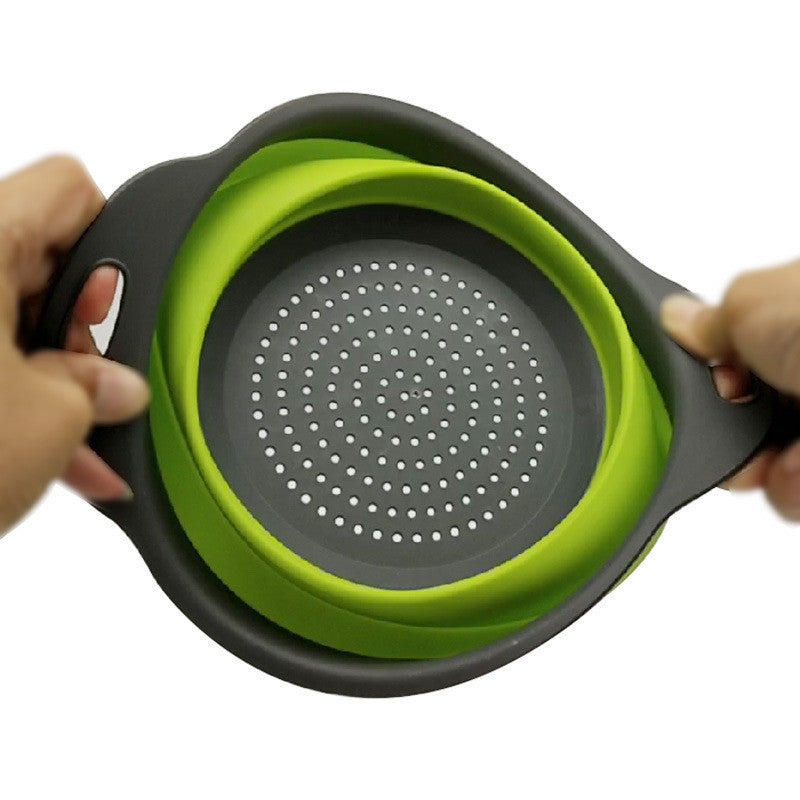 Foldable Silicone Colander Fruit Vegetable Washing Drain Basket Strainer Kitchen Collapsible Silicone Colander Baskets