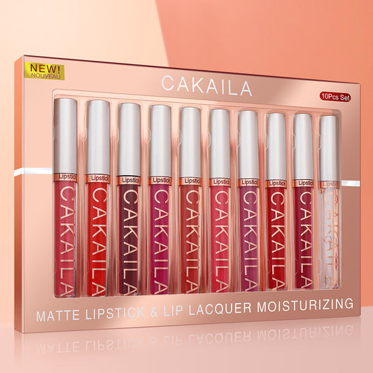 CAKAILA - Pack Of 10 Matte Nonstick Cup Waterproof Lip Gloss