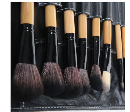 32 black wood color rayon makeup brush professional makeup brush set