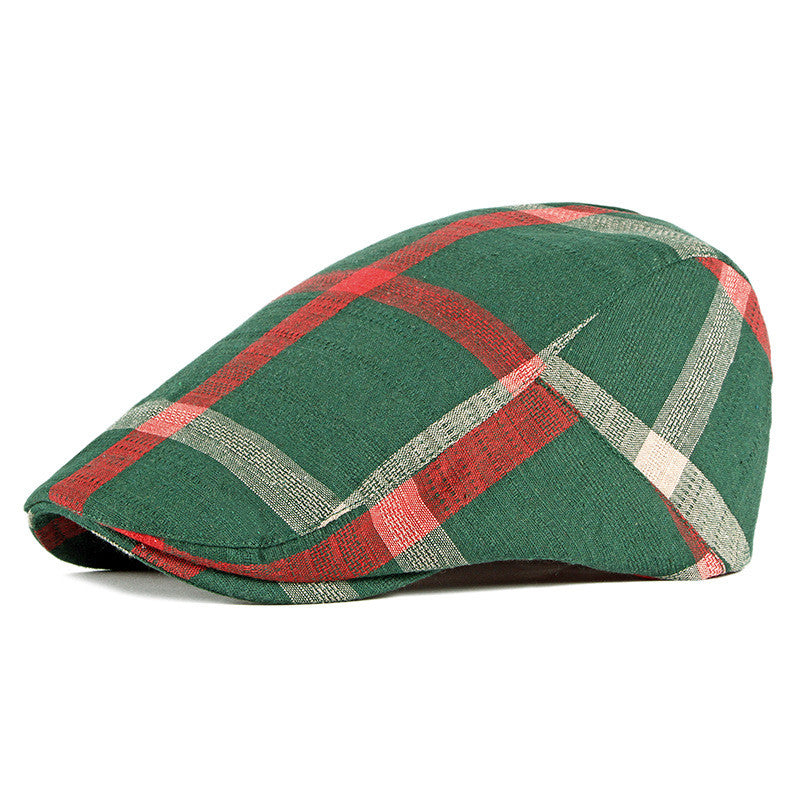 British Style Classic Retro Plaid Cap Men