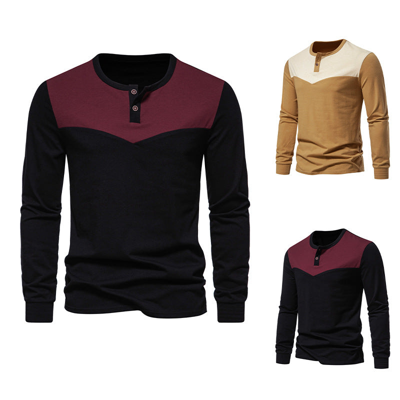 Men's Color Matching Two-button Long Sleeve