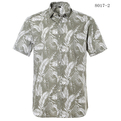 Printed short-sleeved shirt men's European beach