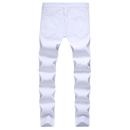 Slim-fit small-foot stretch jeans