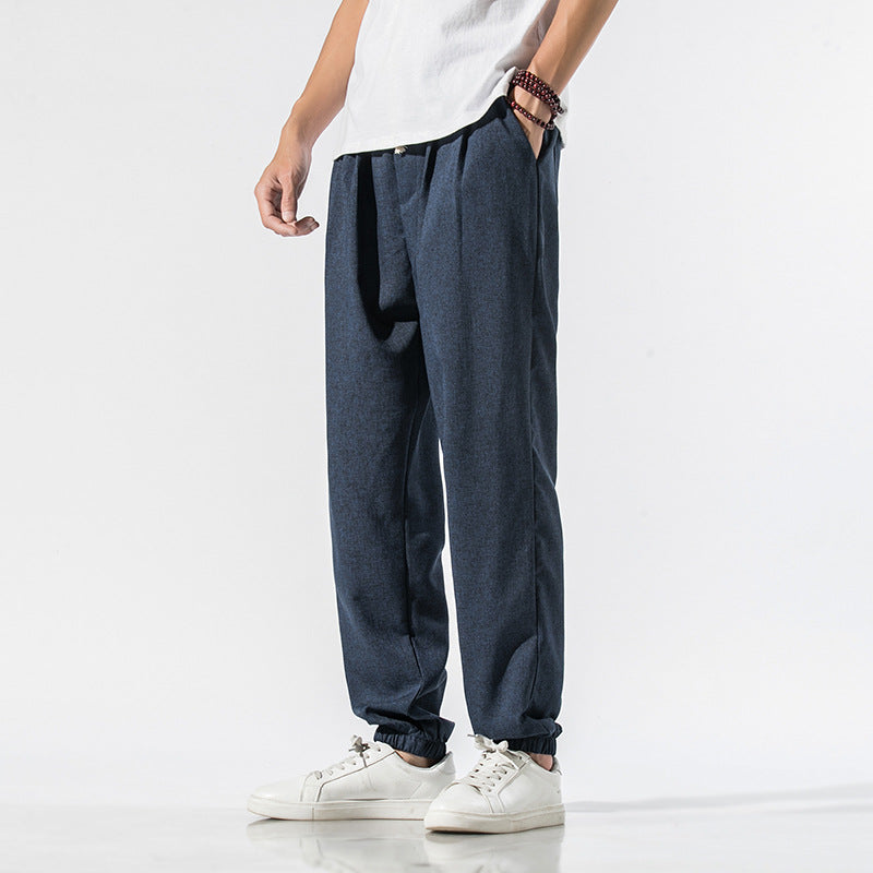 Japanese linen beam pants men - Glamour Gale