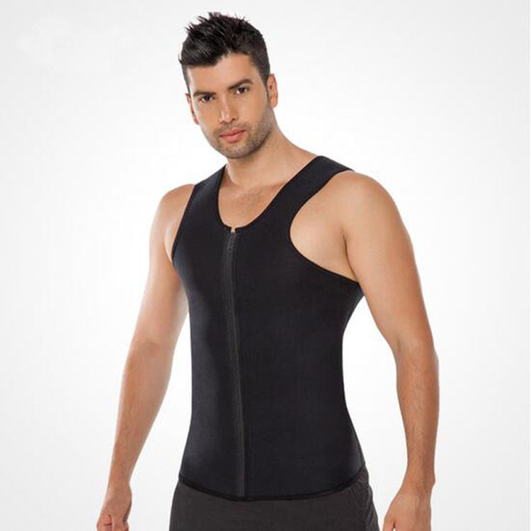 Men's Zipper Rubber Sports Body Shaping Clothing