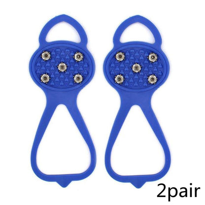 Unisex Men 5 Teeth Ice Gripper For Shoes Crampons Ice Gripper Spike Grips Cleats For Snow Studs Non-Slip Climbing Hiking Covers