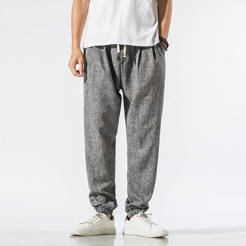 Japanese linen beam pants men - Glamour Gale