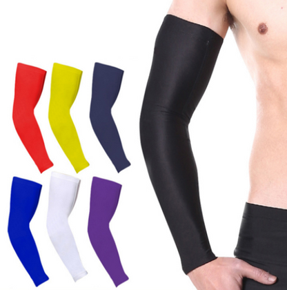 1Pcs Breathable Quick Dry UV Protection Running Arm Sleeves Basketball Elbow Pad Fitness Armguards Sports Cycling Arm Warmers