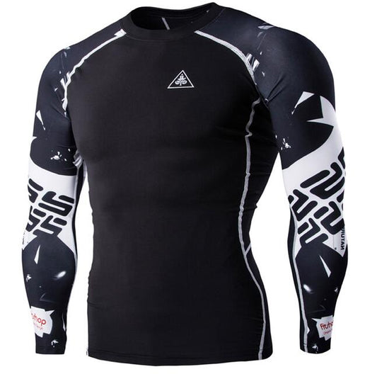 Mens Blackout Long-Sleeve Compression Shirt