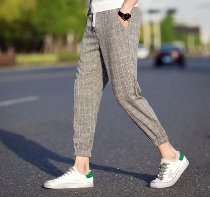 Casual Ankle-Length Plaid Pants Men Trousers Hip Hop Jogger Pants Men Sweatpants Streetwear Men Pants Trousers - Glamour Gale