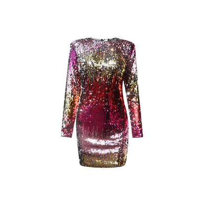 Women's Temperament Colorful Sequin Pack Hip Dress