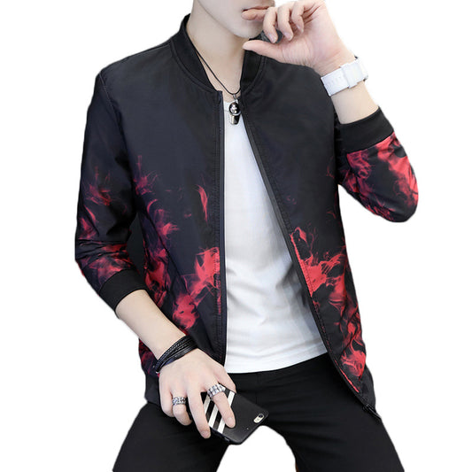 Morality Collar Printed Coat Jackets Men