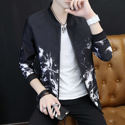 Morality Collar Printed Coat Jackets Men