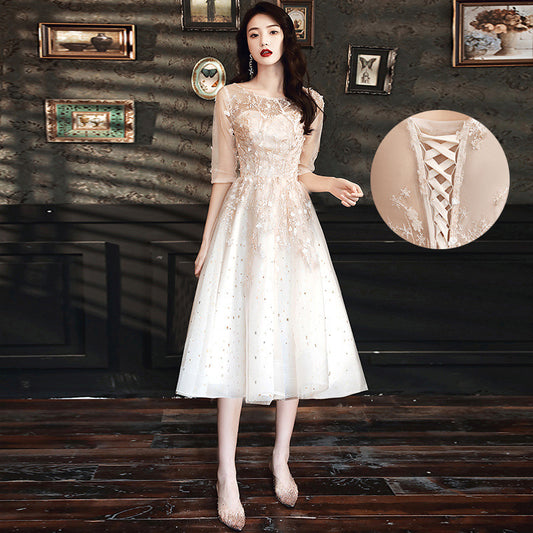 Can Wear Short Ladies Bridesmaid Dresses For Banquet Temperament