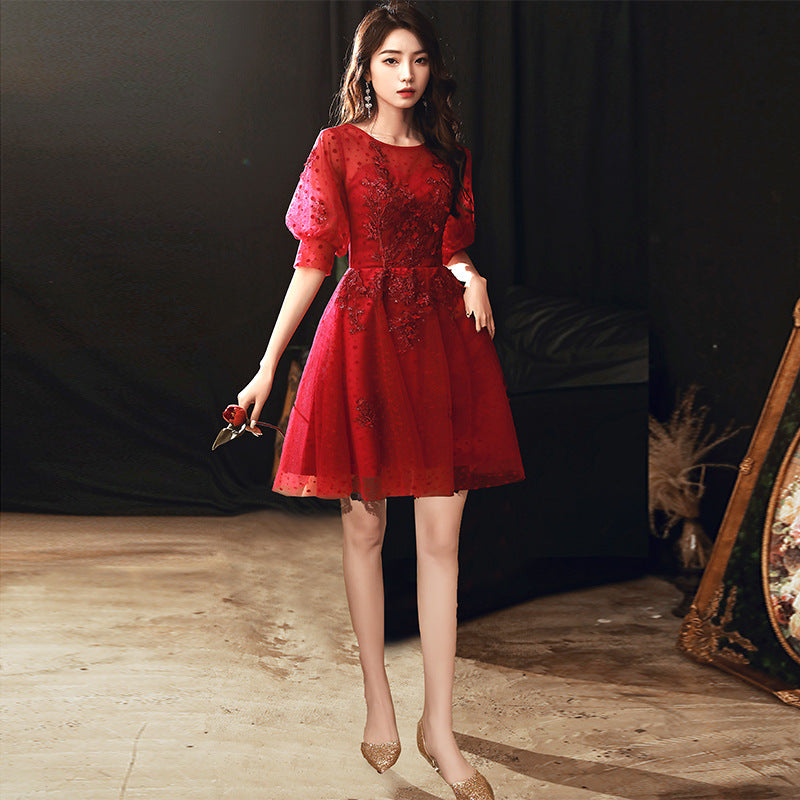 Can Wear Short Ladies Bridesmaid Dresses For Banquet Temperament