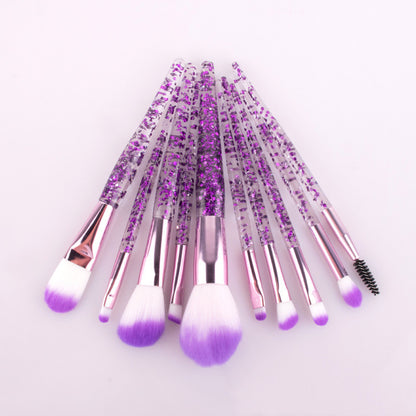 10 Makeup Brushes Powder-Filled Handle Makeup Brush Set