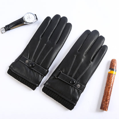 Men s PU Autumn and Winter Touch Screen Gloves