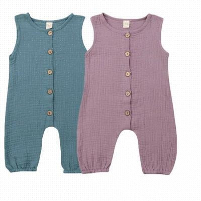 Baby Romper Kids Girls Boys Jumpsuit Solid Clothes Sleepwear