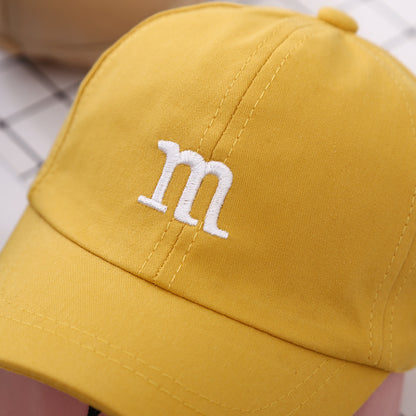 Baseball Cap Boy Letter M Embroidered Children's Cotton Spring and Autumn Hat Cap