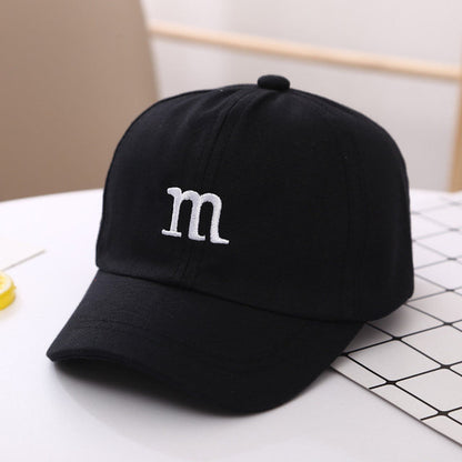 Baseball Cap Boy Letter M Embroidered Children's Cotton Spring and Autumn Hat Cap