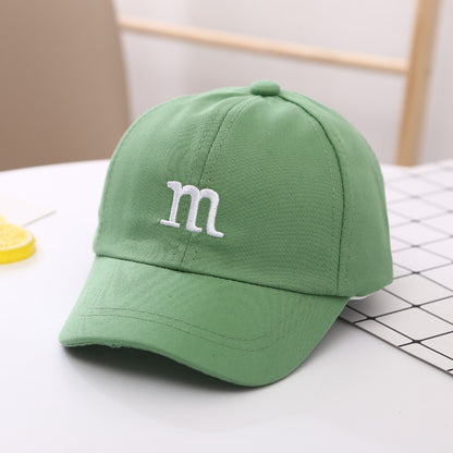 Baseball Cap Boy Letter M Embroidered Children's Cotton Spring and Autumn Hat Cap