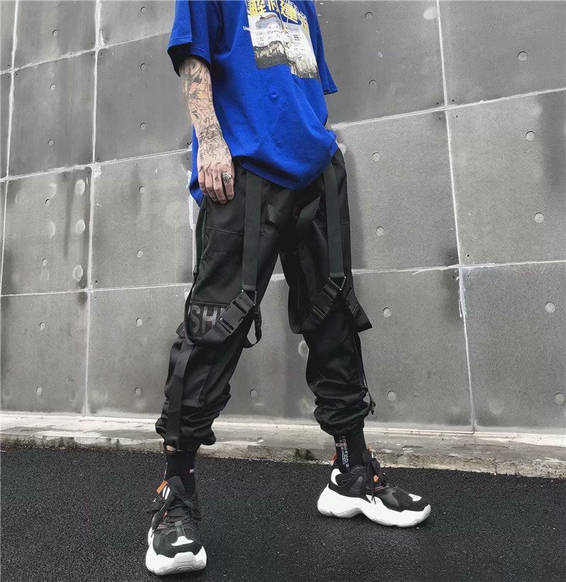 Functional Overalls Dark Functional Pants Paratrooper Pants Hip-Hop All-Match Casual Pants Men - Glamour Gale