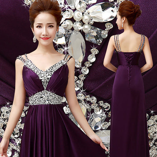 Women Sleeveless Sexy A-Line Elegant Wedding Party Formal Gowns Long Evening Dress - Glamour Gale