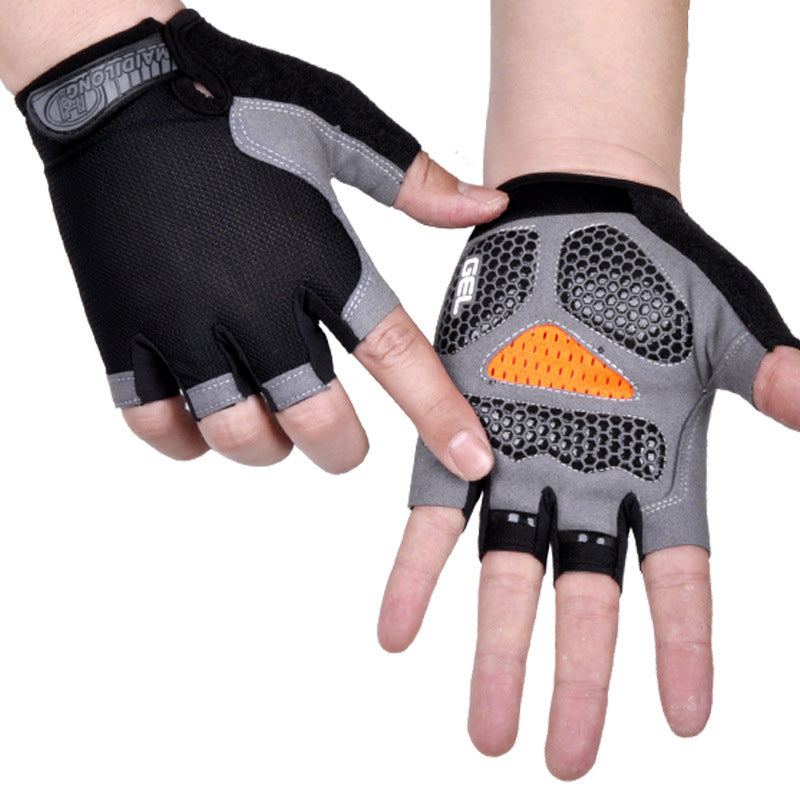 HOT Cycling Anti-slip Anti-sweat Men Women Half Finger Gloves