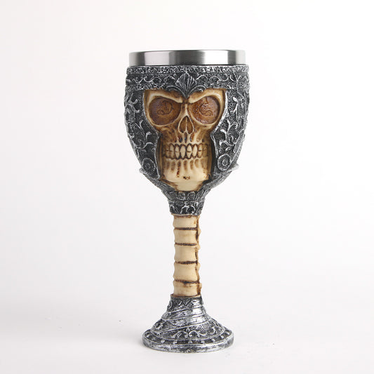 Skull Wine Glass Resin Skull